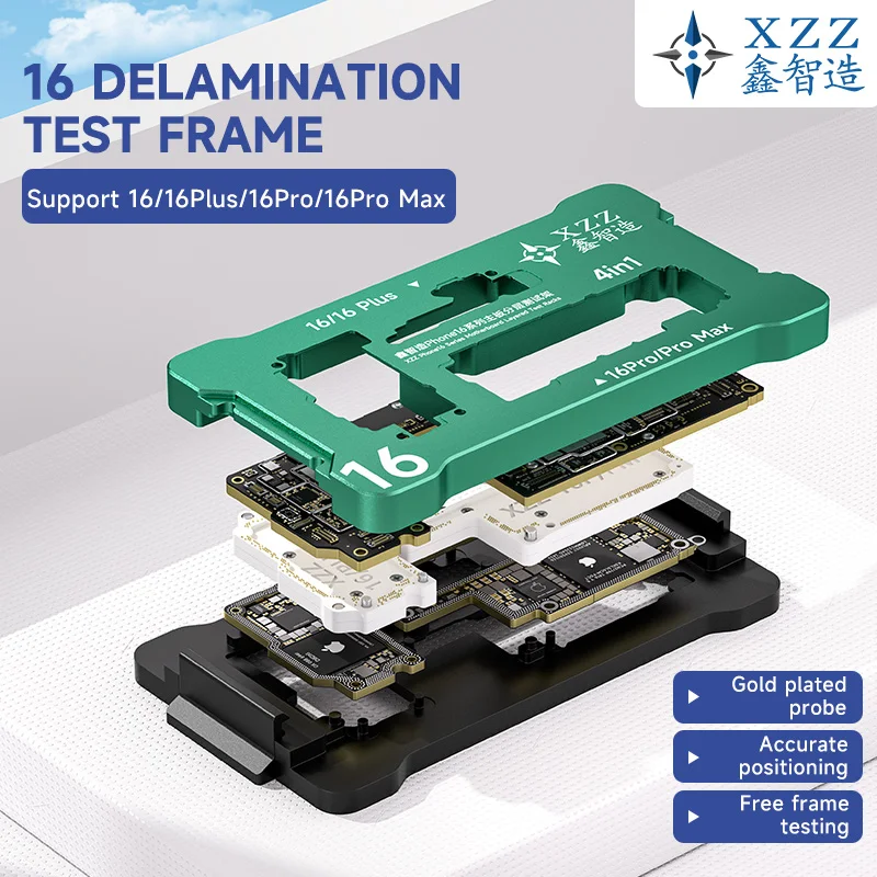 XZZ 4-in-1 iSocket 16 Series Delamination Test Frame Motherboard Double Layer Function Testing for iPhone 16/16Plus/16Pro/16PM