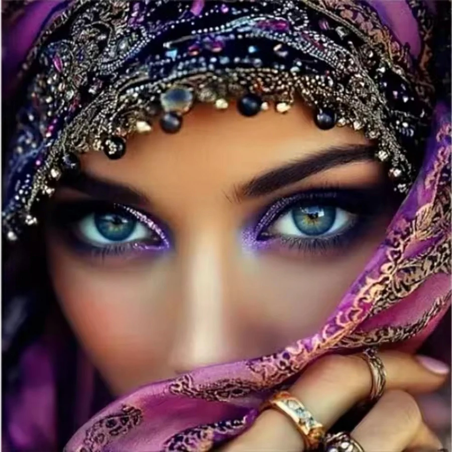 Embroidery Arabic - Arabic veiled woman full Diamond Painting
