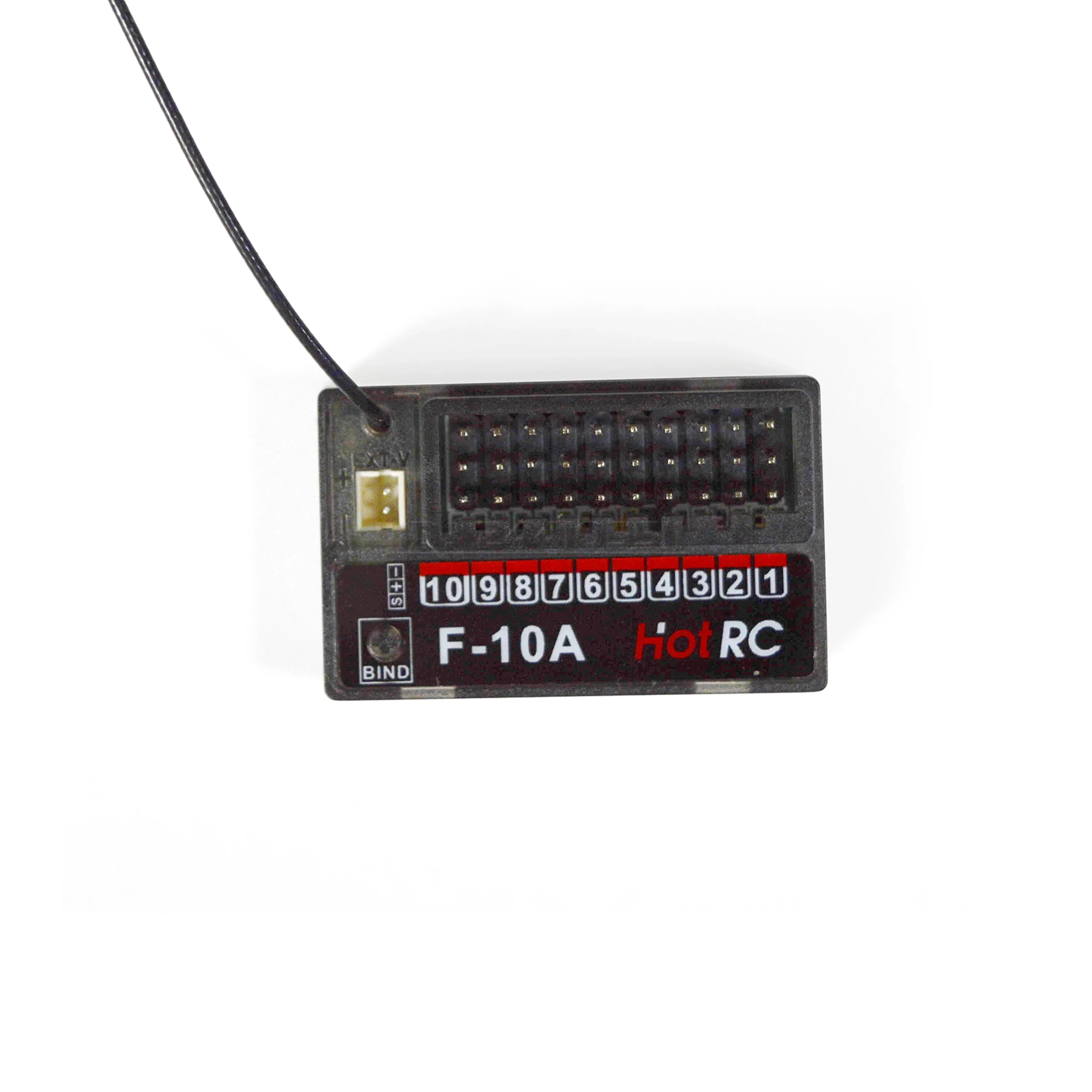 HotRC F-10A 10CH 2,4G receptor de retorno de voltaje PWM DC4V-9V sistema de Radio 300-800m para RC coche avión tanque barco CT-10B transmisor