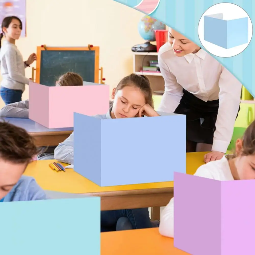 Suministros de organización para el aula, divisores de escritorio coloridos y fiables para el aula, que mejoran la privacidad del estudiante, con prueba de estudio
