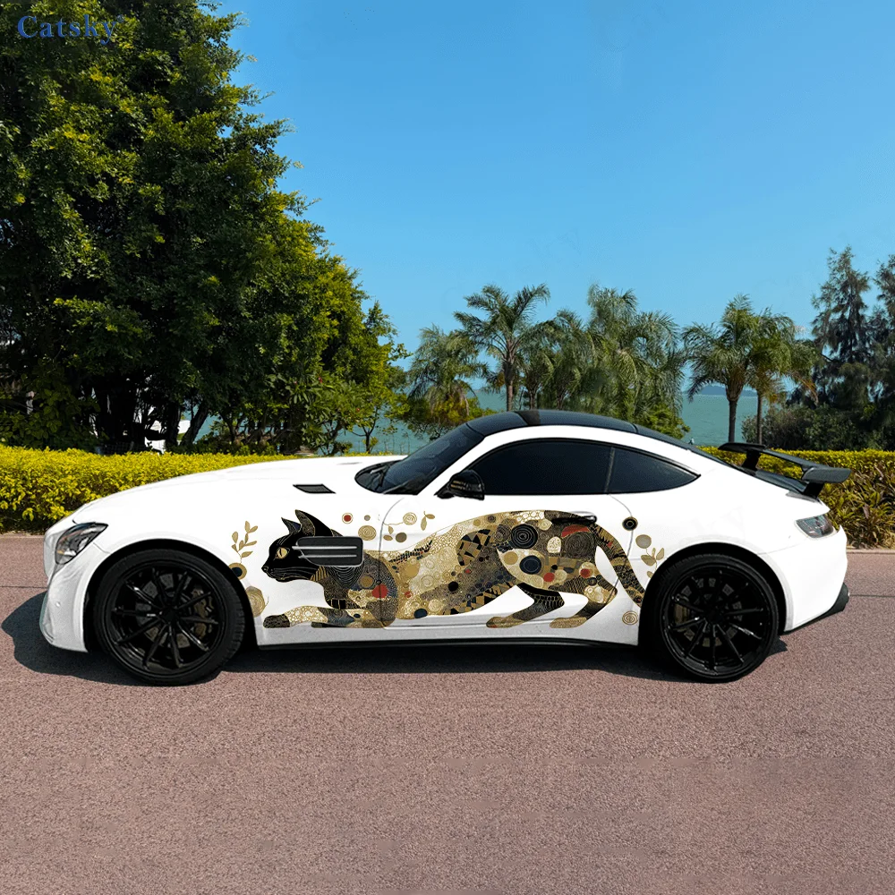 

Виниловая наклейка в стиле ретро с изображением кота, самоклеящаяся наклейка из ПВХ, подходит для грузовиков, внедорожников, украшения, автоаксессуары, подарок