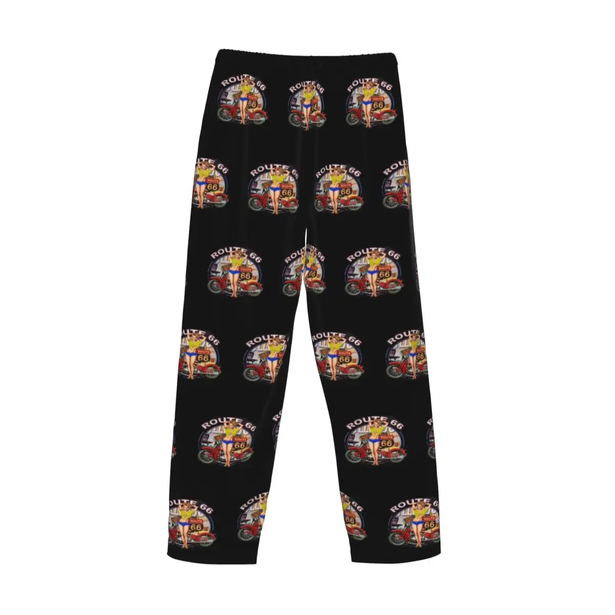 Custom Americana Routes 66 Pajama Pants Men America Highway Lounge Sleep Stretch Sleepwear Bottoms with Pockets