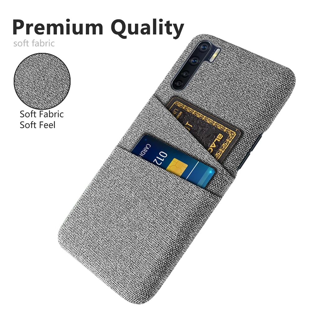 For OPPO A91 F15 Case Luxury Fabric Dual Card Phone Cover for Oppo F15 CPH2001 F 15 A91 2020 OPPOA91 A 91 Reno 3 Coque Funda