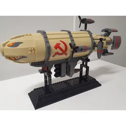 Hot Military MOC Red Alertes War Soviet Base Kirov Airship Apocalypse Tank Building Blocks Weapons Classic Ornaments Toys Bricks