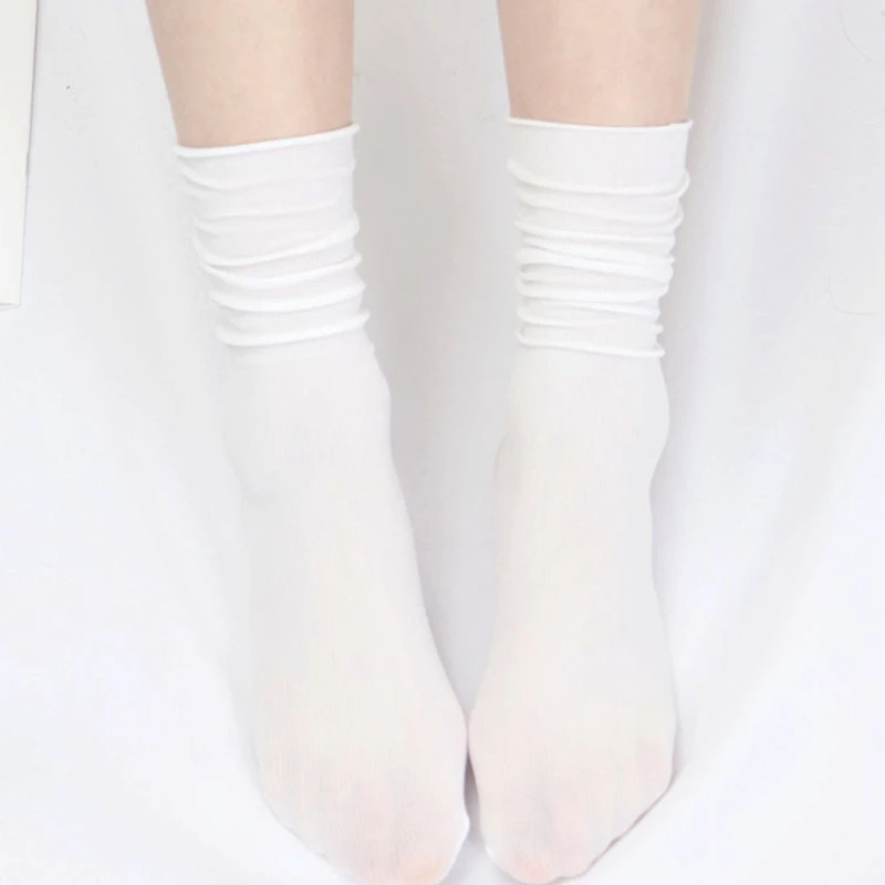 Women's Velvet Socks Are Loose and Thin Summer Solid Color Japanese Nylon Socks Fashionable College Style Soft and Breathable