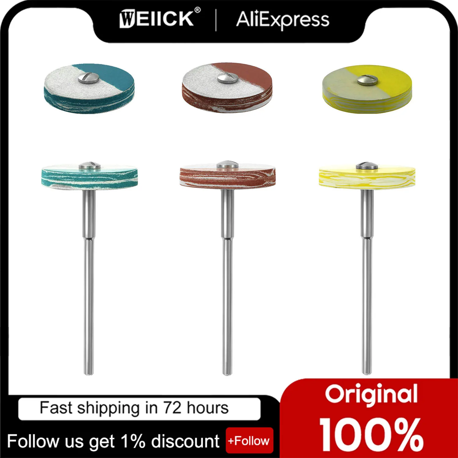 

Dental Rubber Polisher Wheel Disc 22mm*3mm Diamond Impregnated Polishing Polisher HP 2.35MM Dentistry Lab Polishing Tools