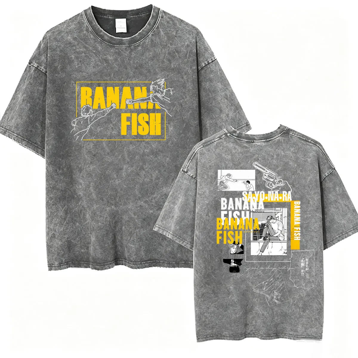 Anime Banana Fish Eiji Okumura Ash Lynx Vintage Washed T Shirts Men's Women Harajuku Clothing Fashion Oversized Cotton T-shirts view 6