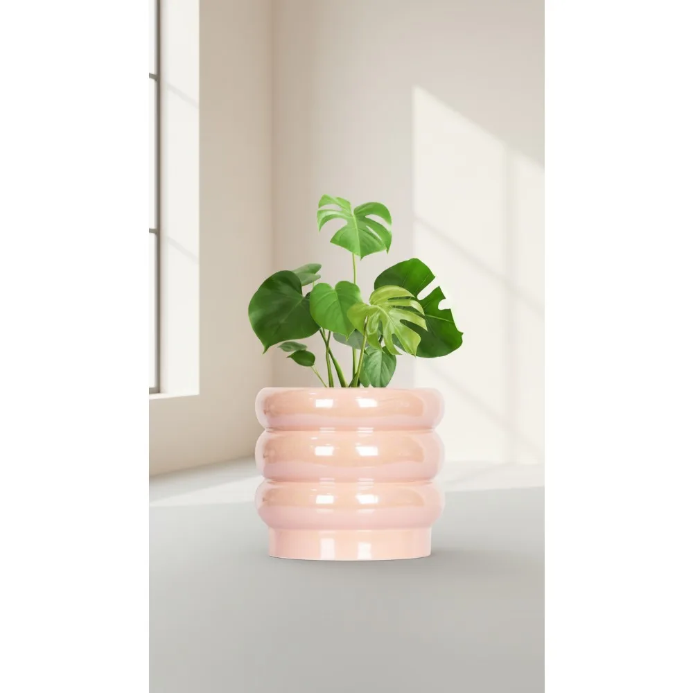 

10 Inch Rainbow Glaze Ceramic Plant Pot with Drainage Hole for Indoor Plants, Succulents, Orchids - Home Decor Gift