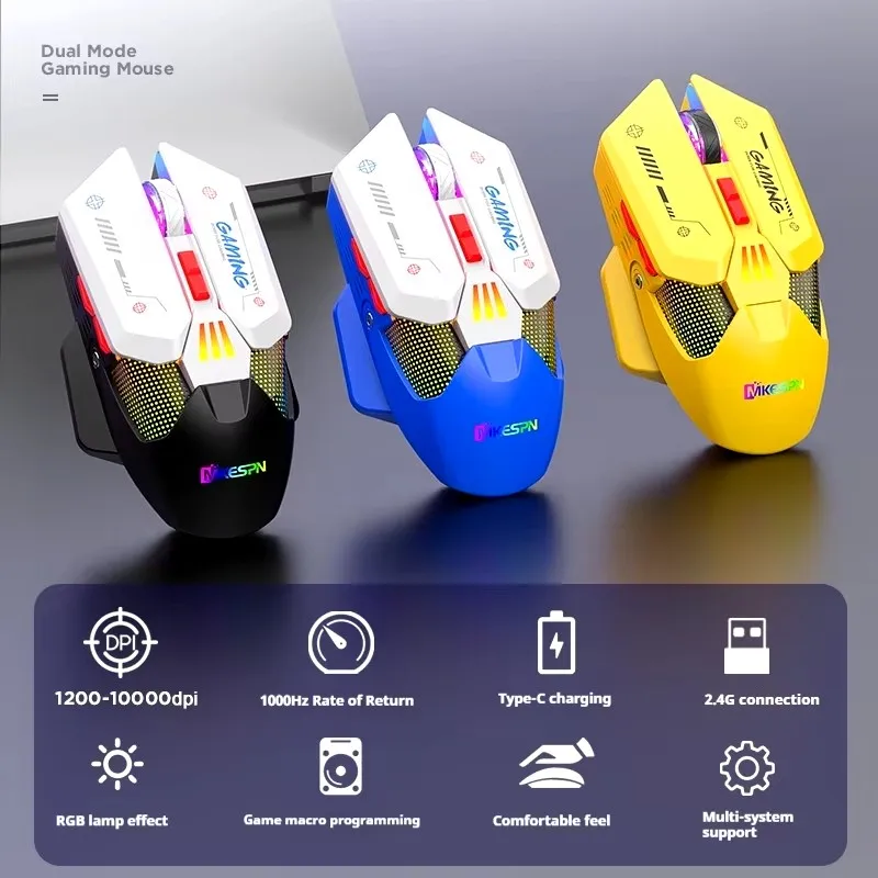 2024 New Full Speed Mechanical Gaming Mouse  Rgb Macro Definition Wireless Wired Dual-Mode  Long Endurance Suitable  Professiona