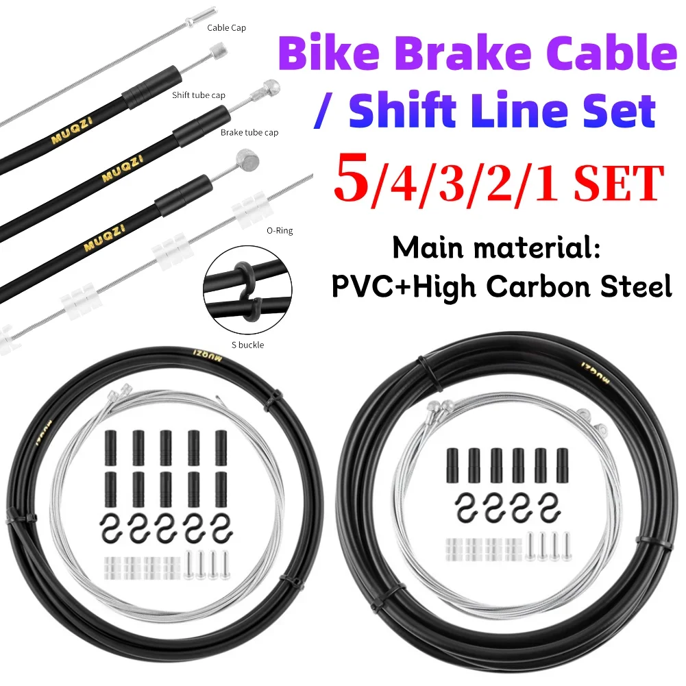 

MUQZI MTB Road Bike Brake Cable Shift Line Set Universal Transmission Tube Cables Wire Bicycle Shift Gear Brake Cable Set