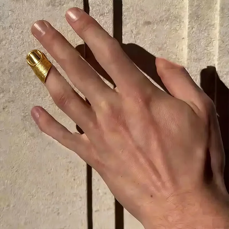 2026 Neues Künstlerisches Unregelmäßiges Textur-Knöchelring-Set Gold & Silber Hip-Hop-Stil Vollfinger-Ringe – Detail 12