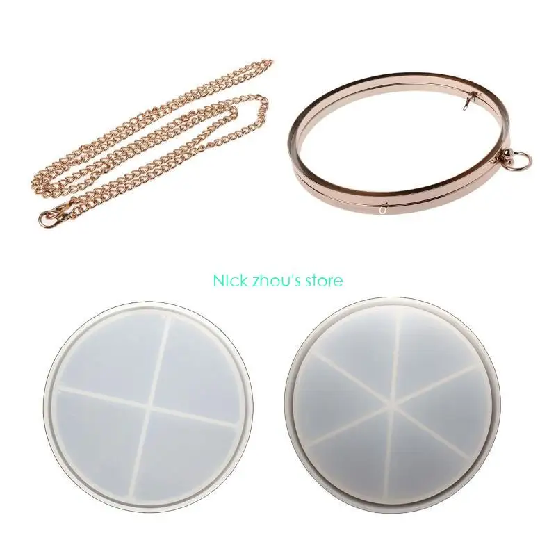 

E15E Clutch Purse Mold Resin Clutch Bag Mold for Resin Casting Unique Round Bag Mold