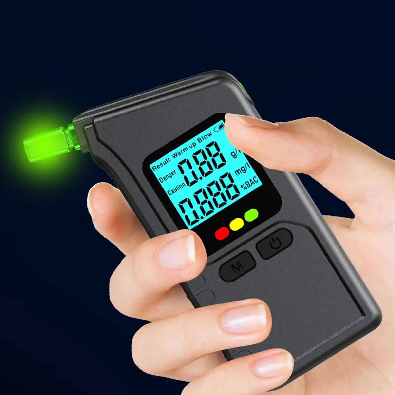 

Portable Breathalyzer Tester Home Breathalyzer For Alcohol LED Display Analyzer With 5 Mouthpieces For Professional Personal