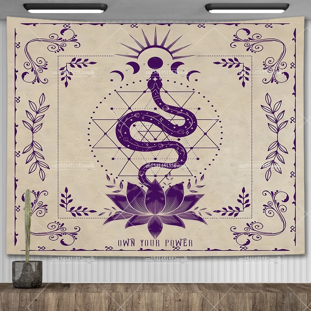 Snake Altar Cloth Wall Tapestry Astrology Tablecloth Divination Tapestries Aesthetic Room Decoration Tarot Astrology Tapestrys