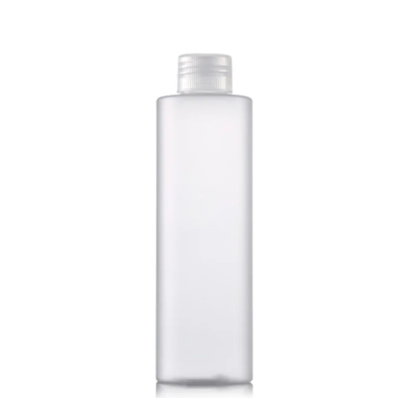 Garrafa de plástico fosco vazia, Tampa clara do parafuso com plugue interno, Recipiente portátil cosmético, Garrafa de toner, PET, 100ml 200ml, 25Pcs