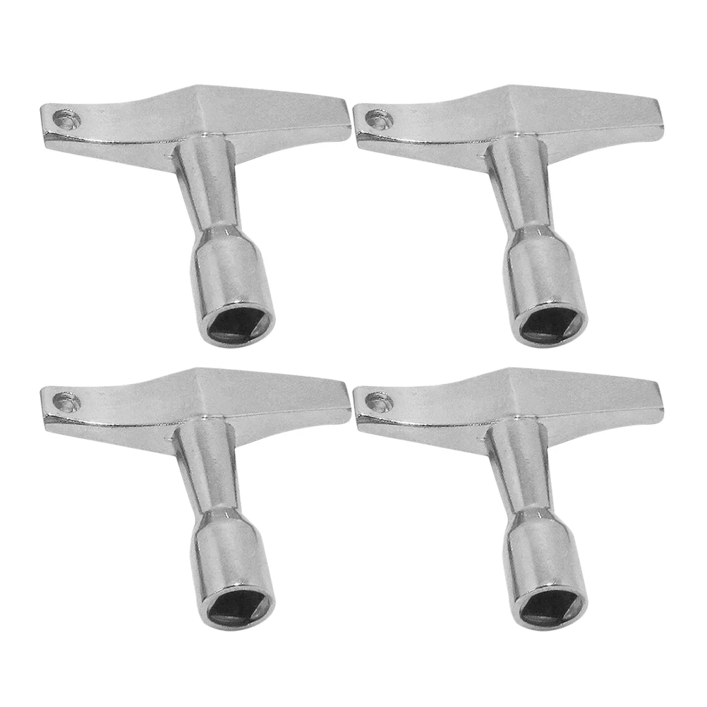 

4 Pcs Wrench Drum Key Tool 450X400X100CM Universal Tuning Silver Acoustic Tuner Keys