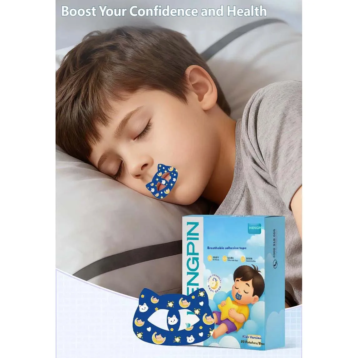 30-150 pcs Children's cartoon Cat Sleep Mouth Strip Breathable Tape Used for Sleep Lip Seal stickers to Improve Children's Sleep
