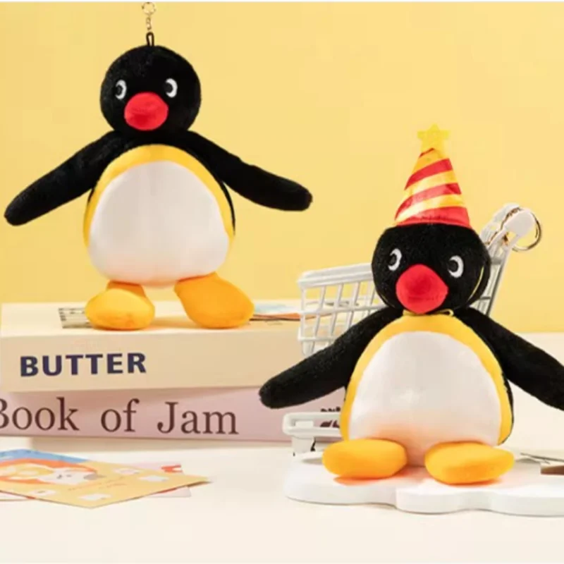  Genuine Pingu Penguin Family Cute Plush Dolls Soft Stuffed Animal Arm Shaped Keychain Decoration Birthday Gift For Girls Boys