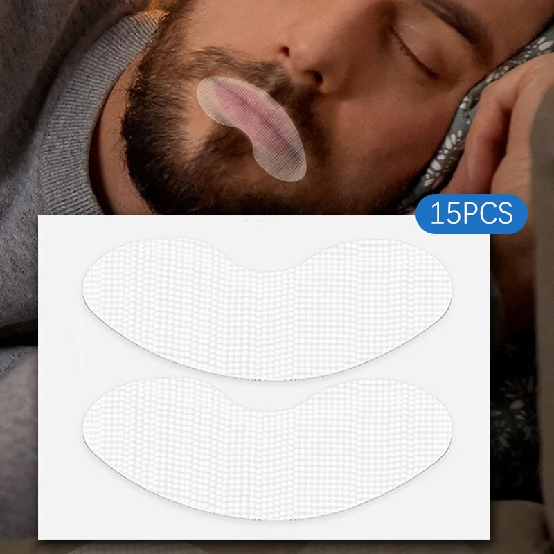15Pcs Anti-Snoring Stickers For Children Adult Night Sleep Lip Nose Breathing Improving Patch Mouth Correction Sticker Tape