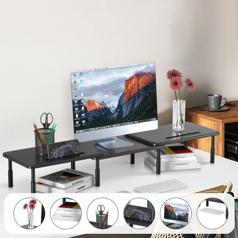 Foldable Computer Monitor Riser Holder Rotation Laptop Desktop Storage Organizer PC Screen Stand Bracket For Office Working