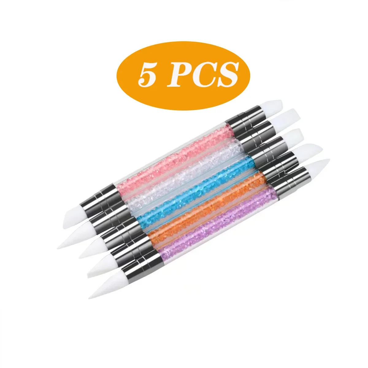 5 Teile/satz Skulptur Punktierung Stift Nail art Silikon Pinsel Dual-ended Carving Malerei Präge Stift Silikon Blume Skulptur Werkzeuge