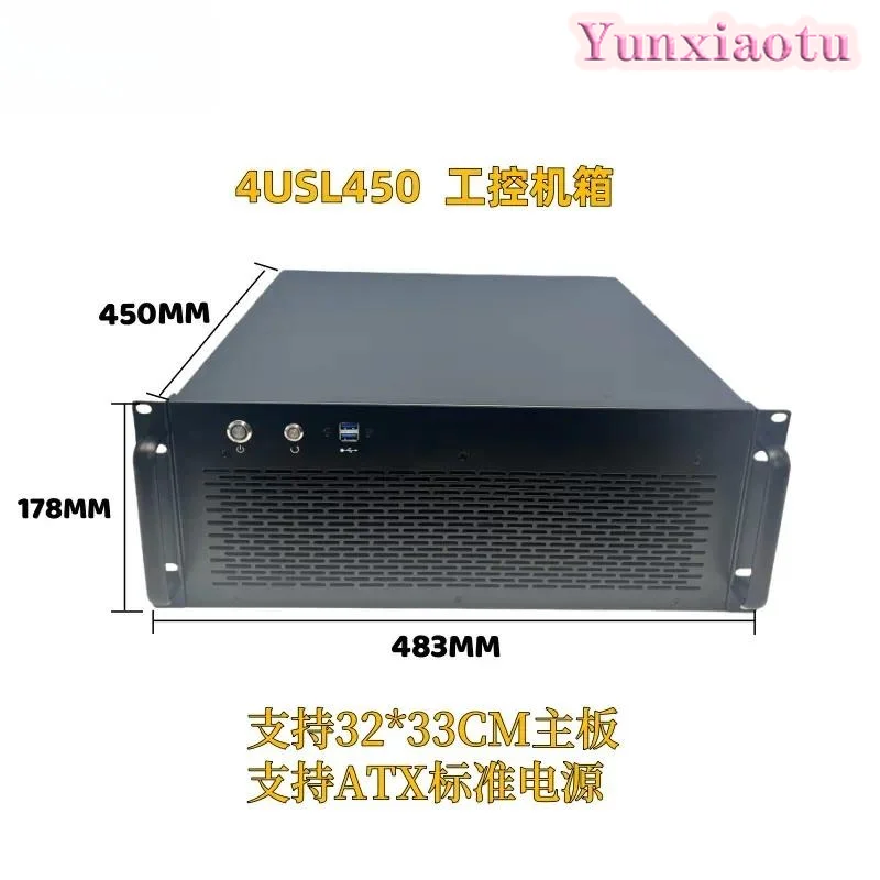 4U Server Chassis, EATX Mainboard 8-Slot Case, 360 Water Cooling Radiator for RTX4090 GPU, ATX PSU USB3.0
