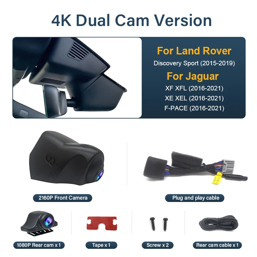 アクセサリー LAND ROVER DASH CAM Plug and Play Dash Cam para Land Rover Discovery Sport 2015-2019