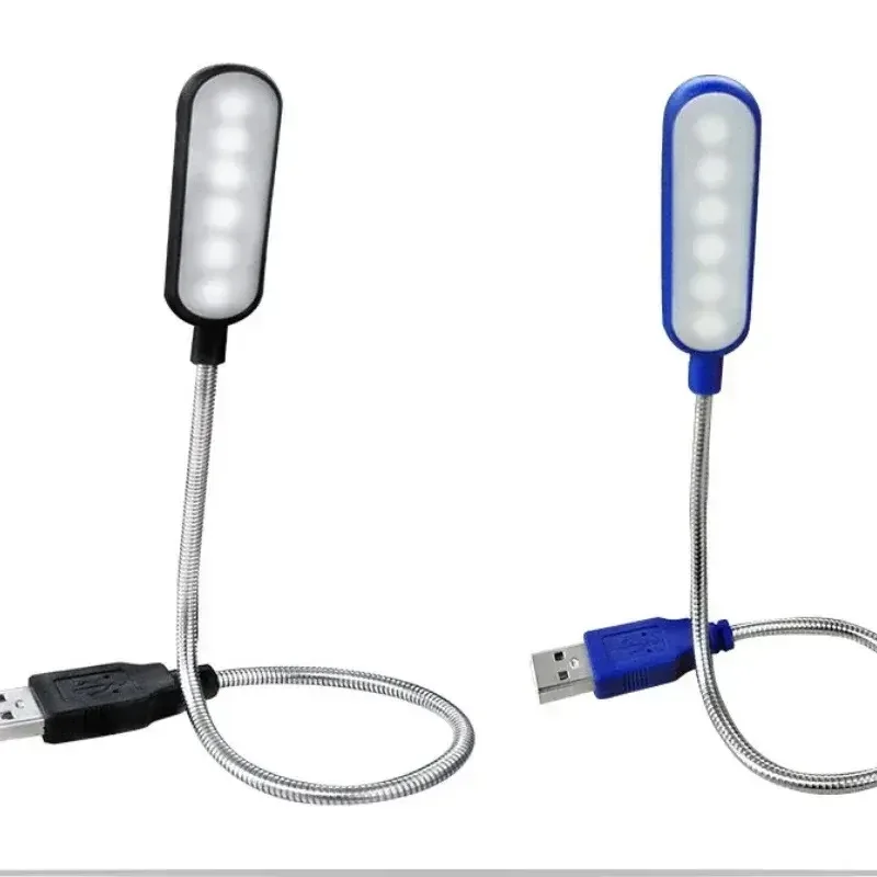 

Портативная дорожная USB-лампа для чтения с гибким креплением, 6 светодиодов, USB-лампа для повербанка, ноутбука, ПК, компьютера