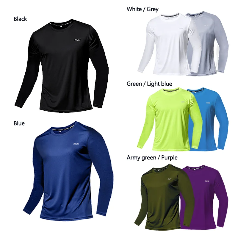 Men's Summer Ice Silk Long Sleeve T-Shirt Quick Dry Cooling Breathable UV Sun Protection Running Outdoor Shirt