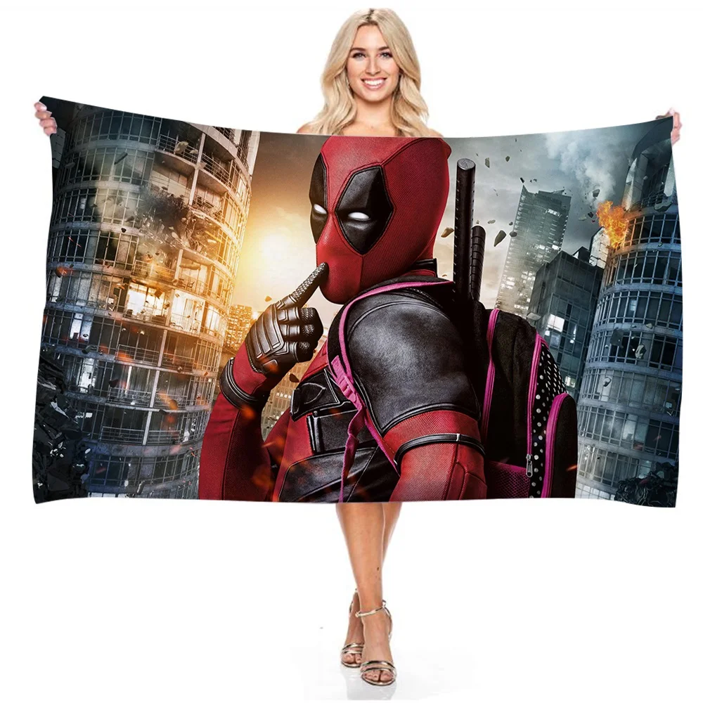 Cartoon Cute Deadpool Bath Towel Microfiber Beach Towel Bathroom Supplies Shower Washcloths for Adults Kids Gifts