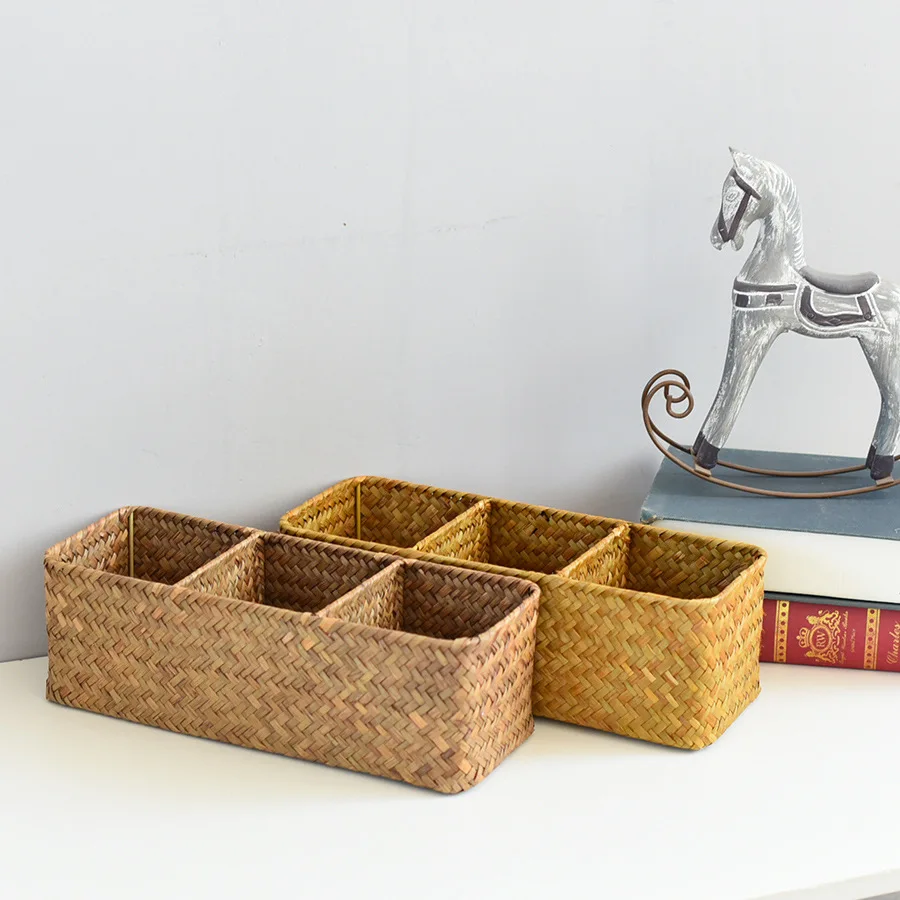 Vintage Seagrass Multi‑Purpose Storage Basket