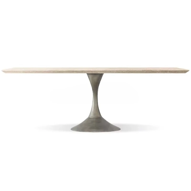 

*Modern Furniture Aero Marble Rectangular Dining Table Restaurant Metal Stainless Steel Dining Table