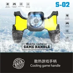 S02 Mobile Phone Gamepad Joystick Controller with Air-cooled Cooling Fan for IPhone Android PUBG Game Cooler Handle Accessories