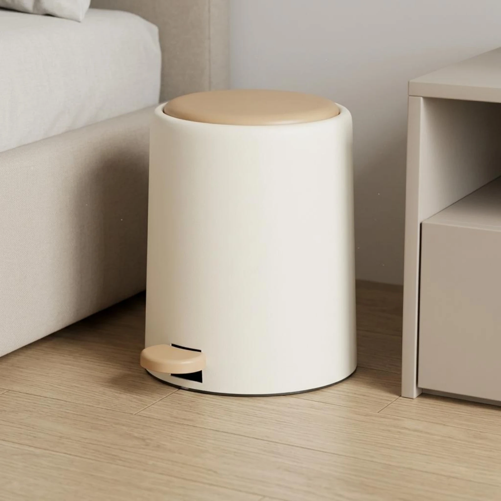 

Foot Pedal Bin Home Decor Design Pedal Trash Can Lidded Trash Can Easy to Clean Lidded Waste Bin Compact Size for Bedroom