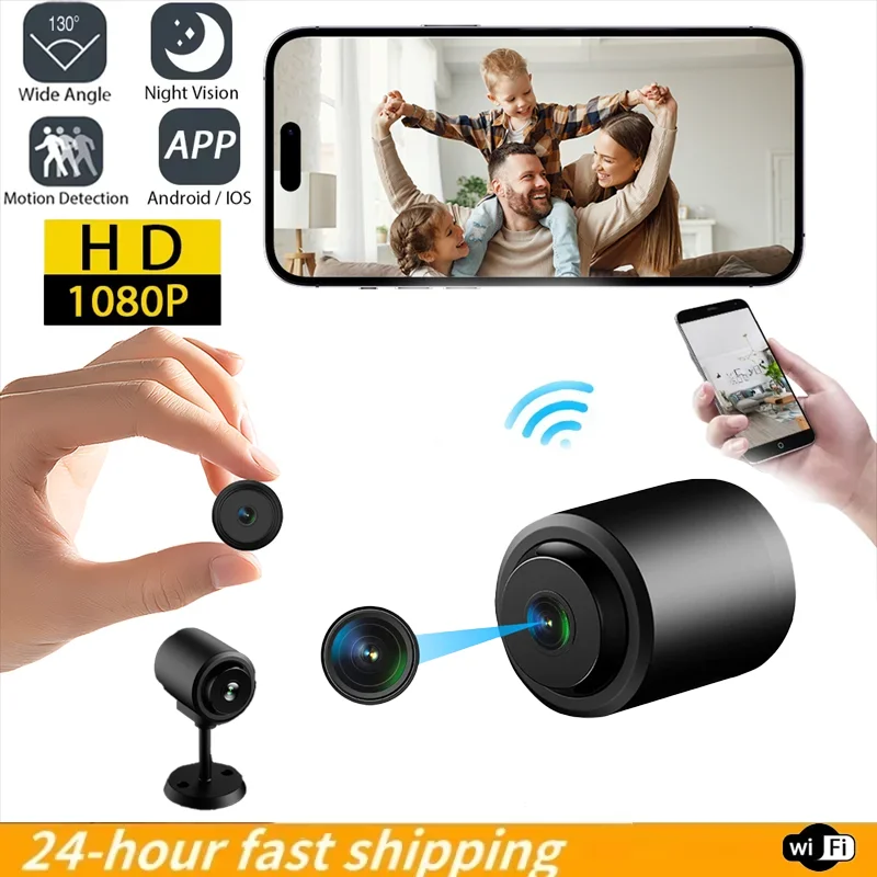 

2025 Mini Camera Wifi Camera Night Vision Motion Detection Remote Surveillance Camera 130° Wide Angle for Home Security Cam