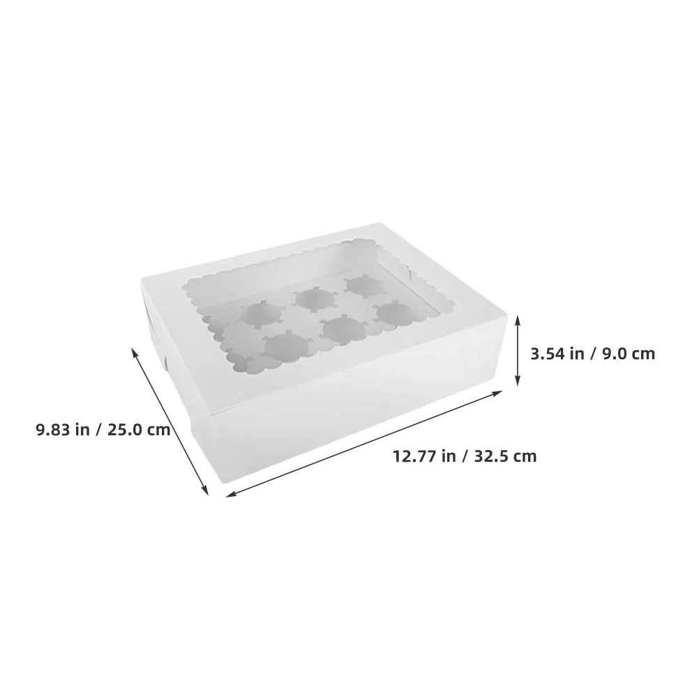 4 szt. Pudełek na babeczki, wytrzymałe, na 12 mini ciasteczek, pojemniki na desery, idealne na upominki na przyjęcia, pudełka na babeczki, mini pudełka na ciasta.