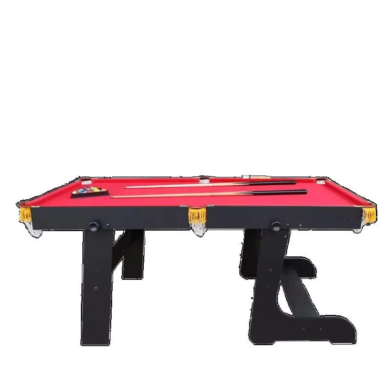 Pool Table with Slate and Cushion PVC Pocket Material Professional Indoor Sport Billiard Table Solid Wooden Folding Snooker