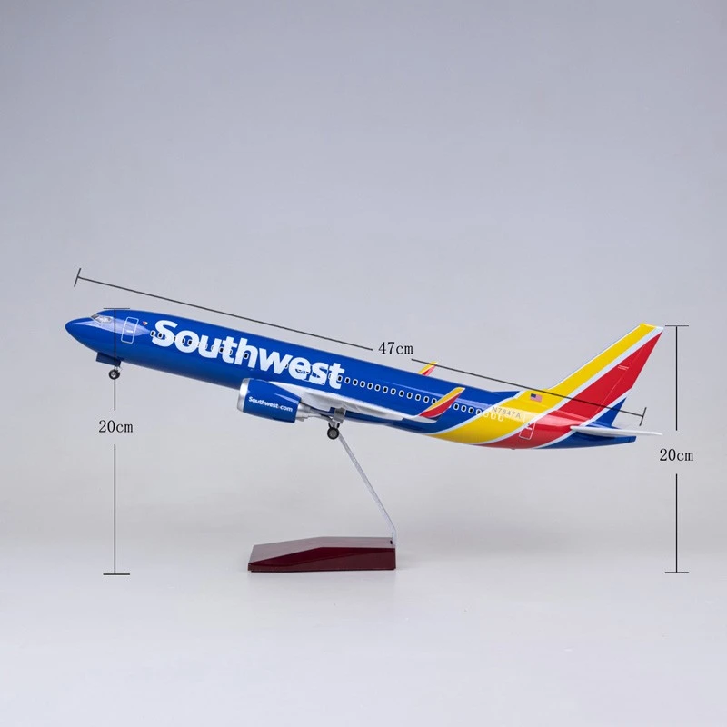 Emulation Model airplane Boeing 737 Southwest Airlines 1:85 47cm Tuba Collectibles Arts and crafts Boy Gift Pendent piece