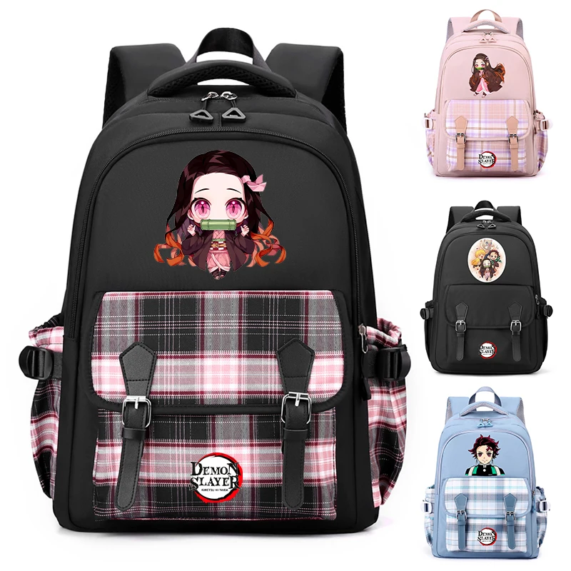 Demon Slayer Backpack for Women Teen Student Bookbag Back To School Knapsack Hildren Travel Rucksack Girl Anime Canvas Schoolbag