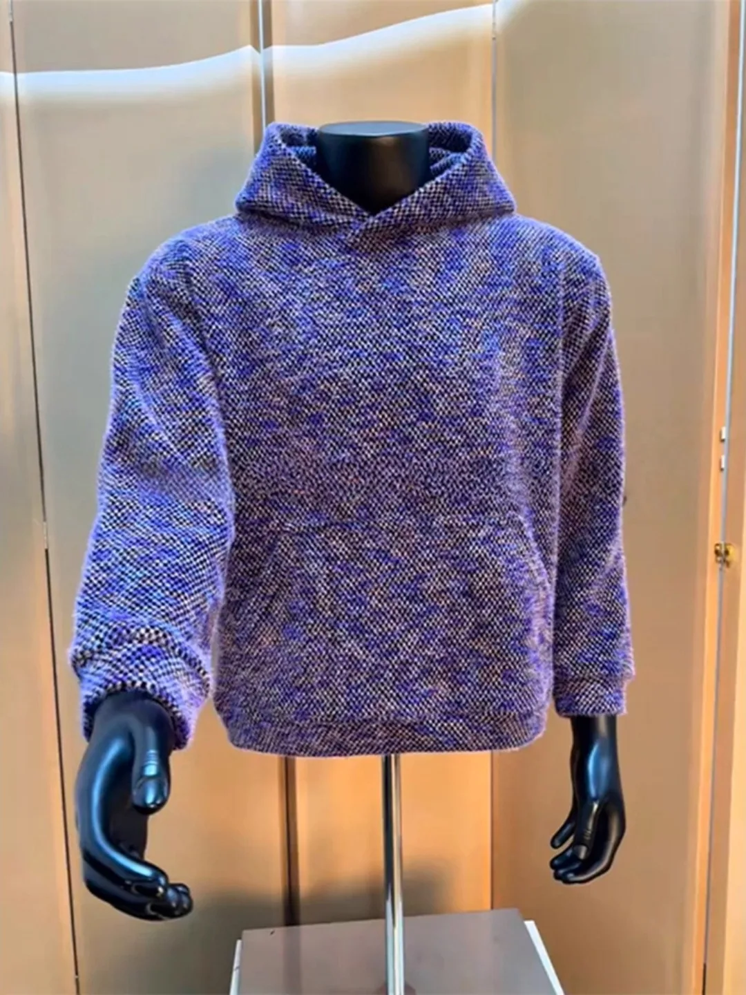 

Napoleon Vintage Thiened Knitted Hoodie Men's Winter Warm Plu Sweatirt ort Boxy Jaet Home Leisure Travel Casual Wear