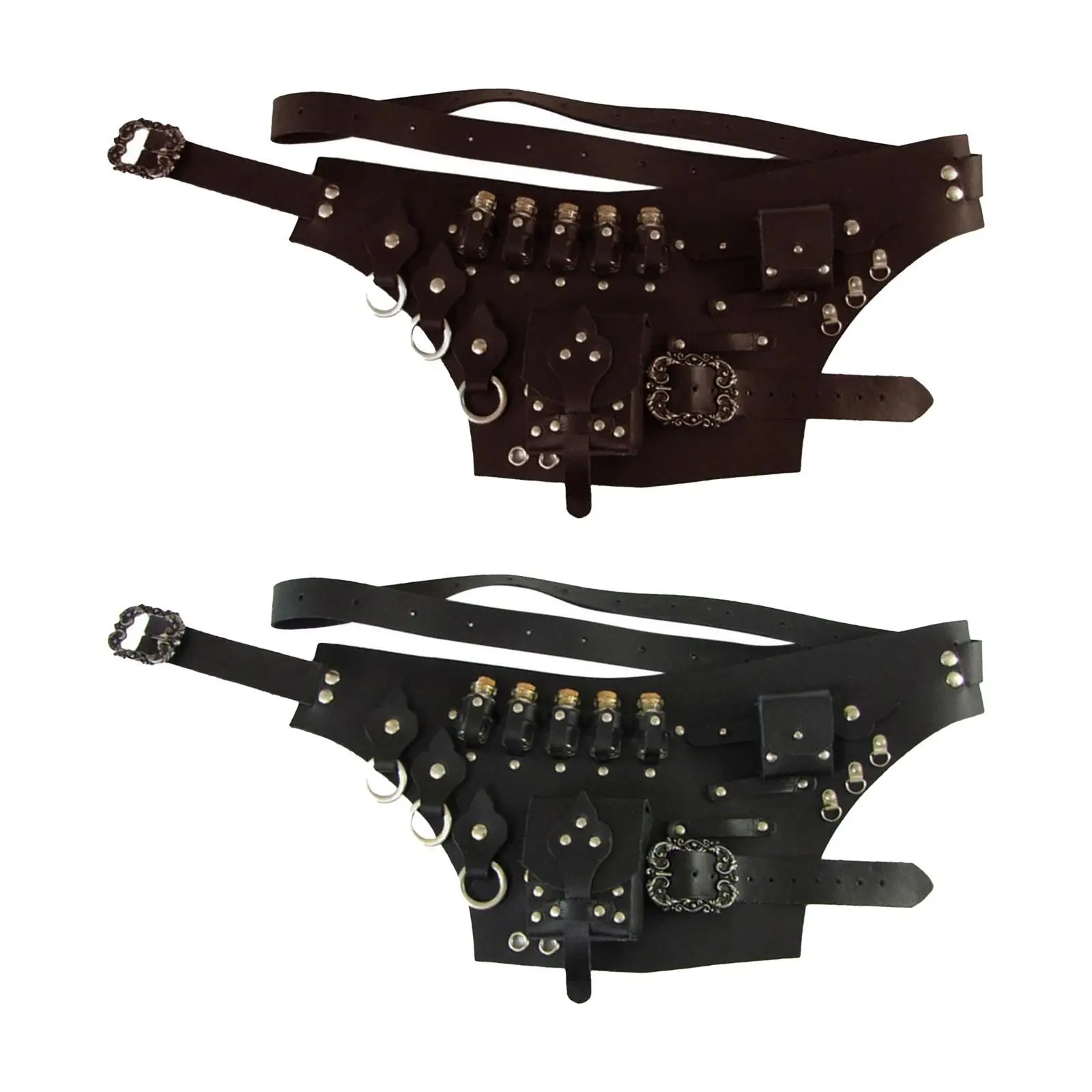 

Medieval Belt Pouch Sturdy with Multi Pockets Fanny Pack Retro Style Potion Belt for Cosplay Casual Role Play Halloween Festival