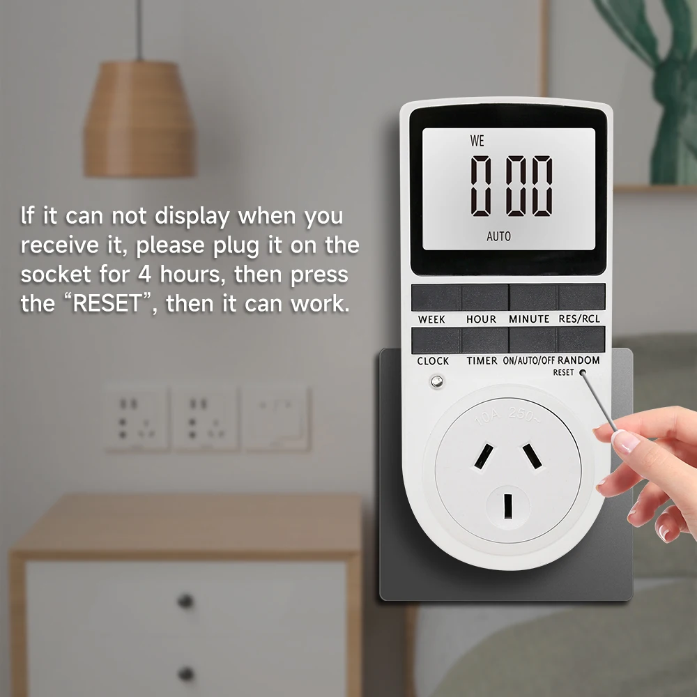 Cerhot AU Plug Timer switch Timer Socket Programmer 7 Day 12/24 Hours  Kitchen Digital Socket Programmable Digital Power Control