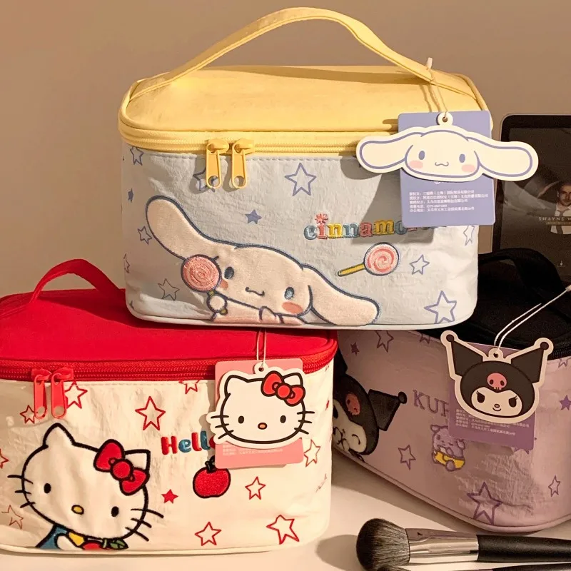 

Sanrio Hello Kitty Cute Makeup Bag Large Capacity Travel Toiletry Organizer Portable Cosmetic Pouch for Women Girls Kawaii