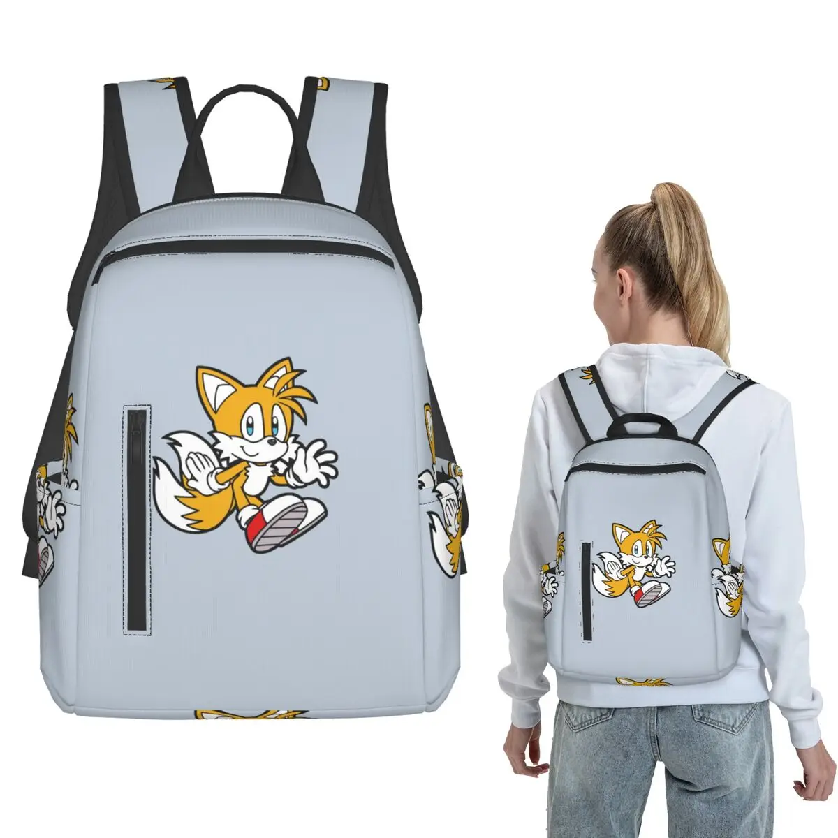 Miles Tails Prower Backpack Daypack Boys Girls BookBag School Bag Shoulder Bags for Men Women
