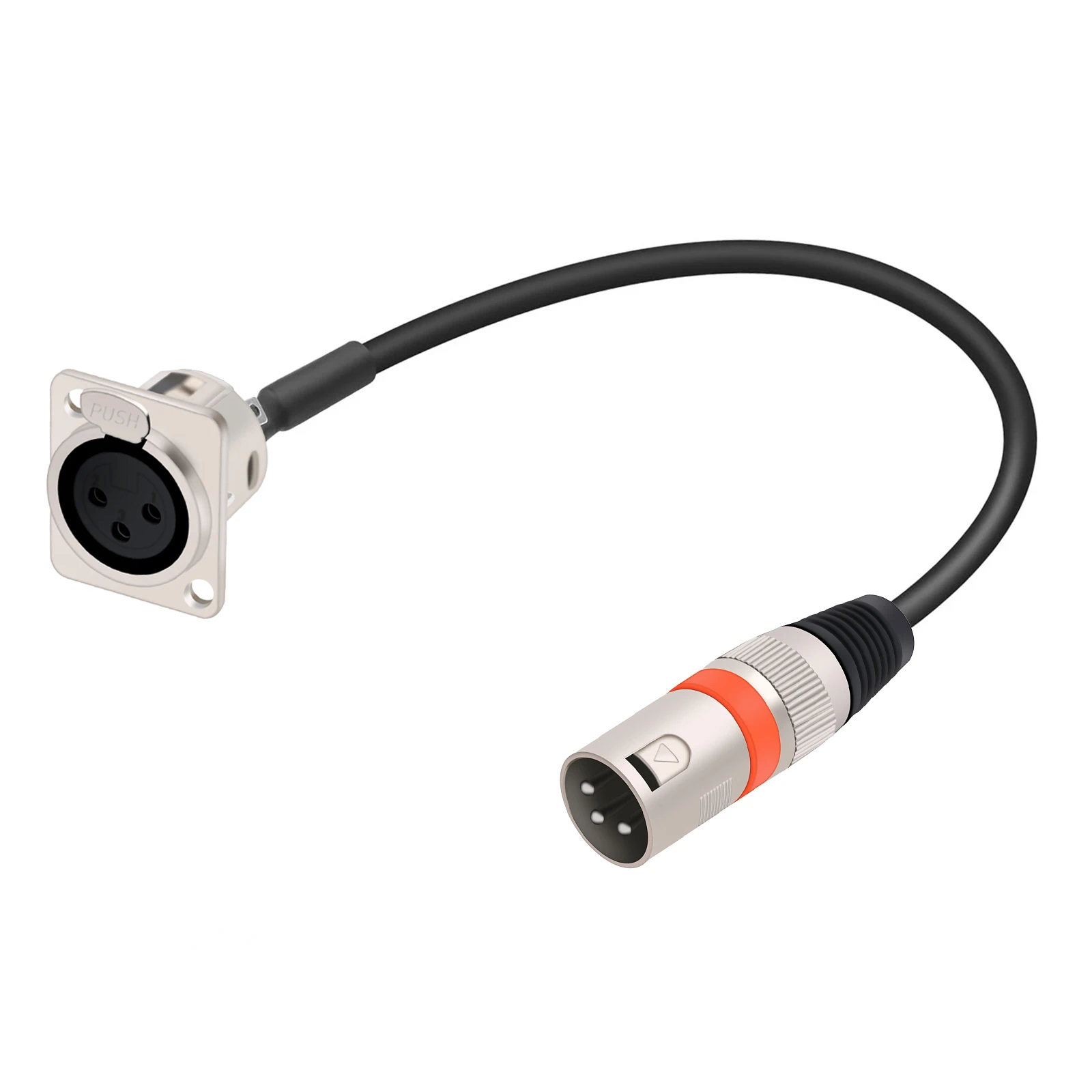 0.3M-15M 3-pinowy kabel XLR typu D XLR żeński panel do XLR męskie złącze przelotowe OFC miedziany ekranowany kabel do mikrofonu — zdjęcie produktu 3