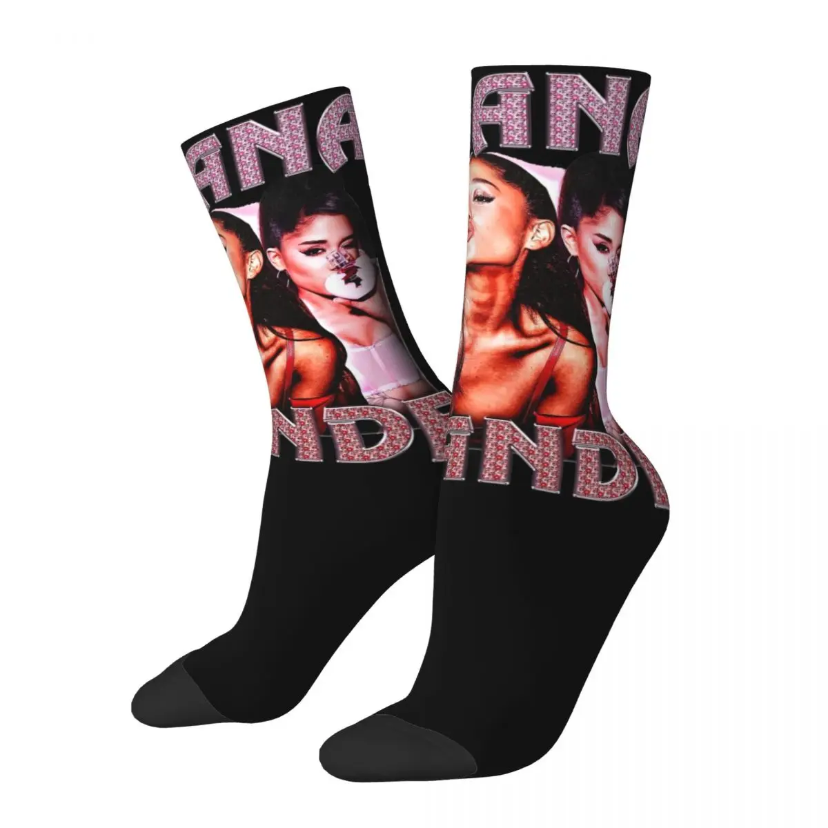 Female Retro Ariana Grande Singer Bootleg Socks Super Soft Funny Happy 2024 Tour Eternal Sunshine Socks Harajuku Middle Socks