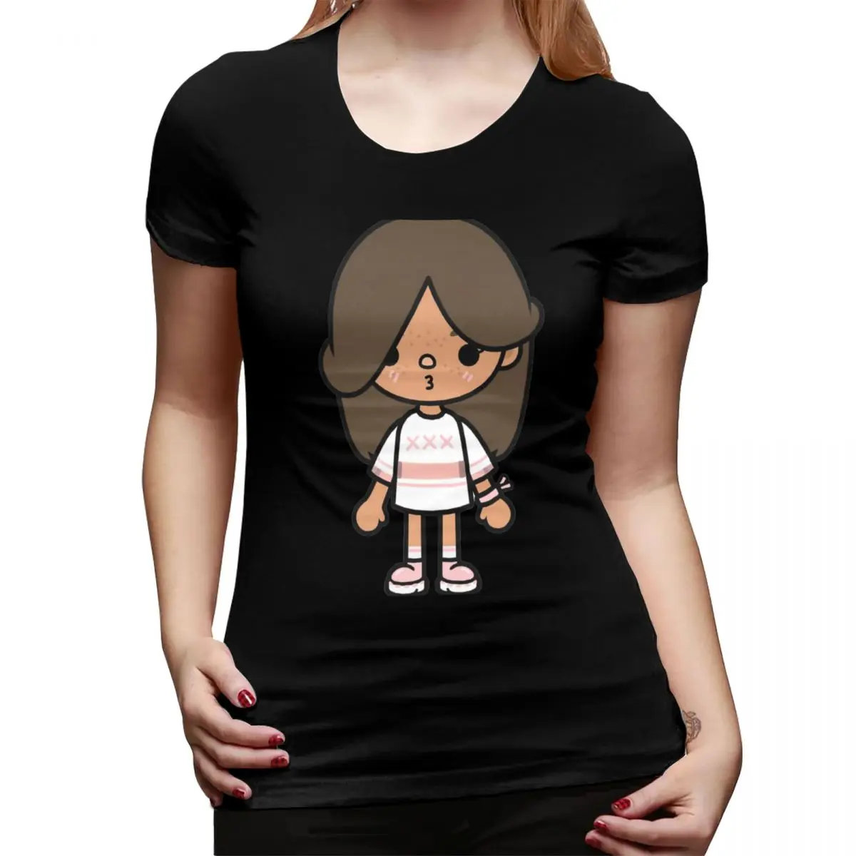 Toca Life Box-Camiseta bonita Toca Boca para mujer, ropa de calle con cuello redondo, camisetas para mujer, ropa corta de verano, Tops