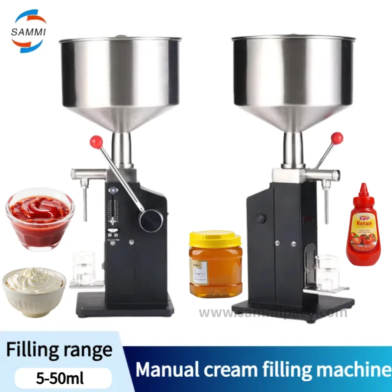 

Manual Small Volume Piston Essential Oil Cosmetics Lotion Cream Bottle Paste Liquid Filling Machine 50ml