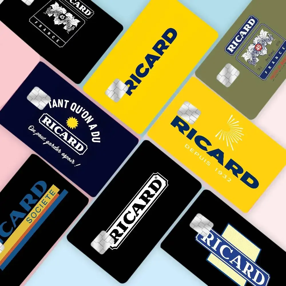 R-Ricard-S LOGO Anime Spend or Save Funny Shell On Off Ultra Thin No Fade Sticker Skin Cover Film for Debit Credit Card