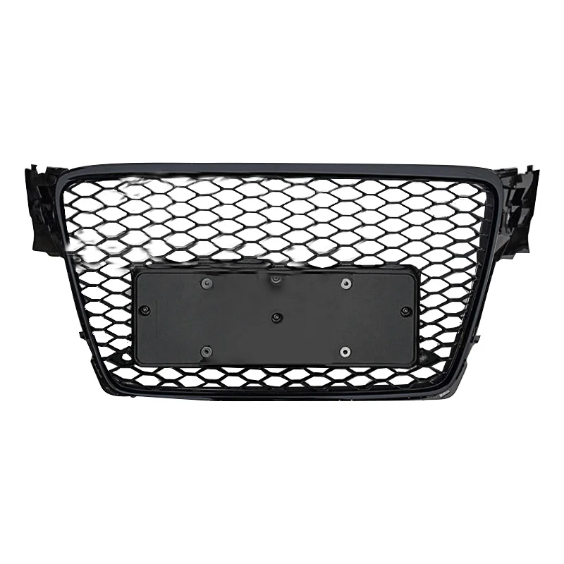 Car A4 S4 Glossy Black HoneyComb Front Bumper Grille RS4 Style Mesh Grille For Audi A4 S4 B8 Grille 2008 2009 2010 2011 2012